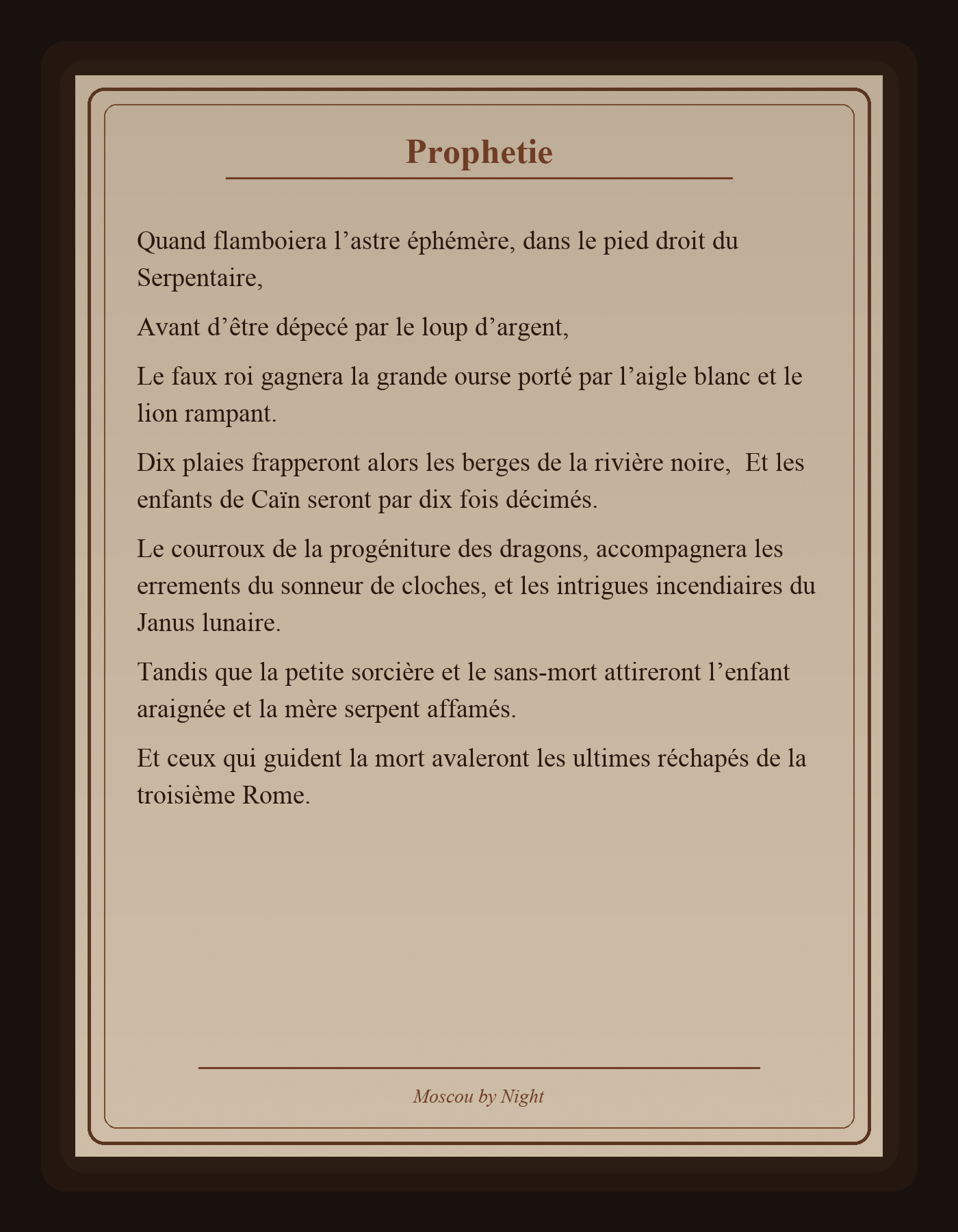 Prophétie de Nostradamus sur la Troisième Rome
